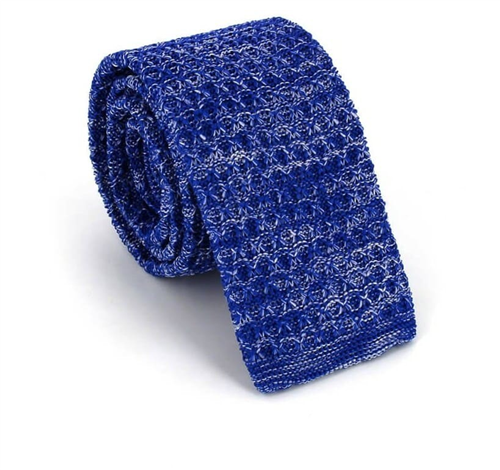 Gravata Ponto Jaspeada Azul e Branca