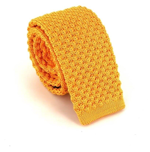 Gravata Ponto Liso Ondas Amarela