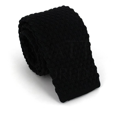 Gravata Ponto Liso Ondas Negra