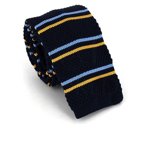 Gravata Ponto Riscas Azul Escuro