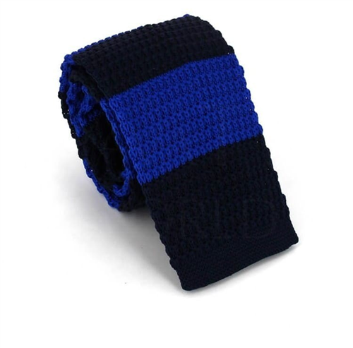 Gravata Ponto Riscas Azul e Azul Escuro