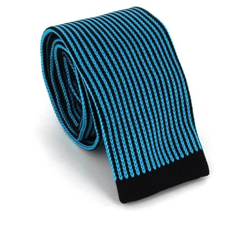 Gravata Ponto Riscas Verticais Azul e Preta