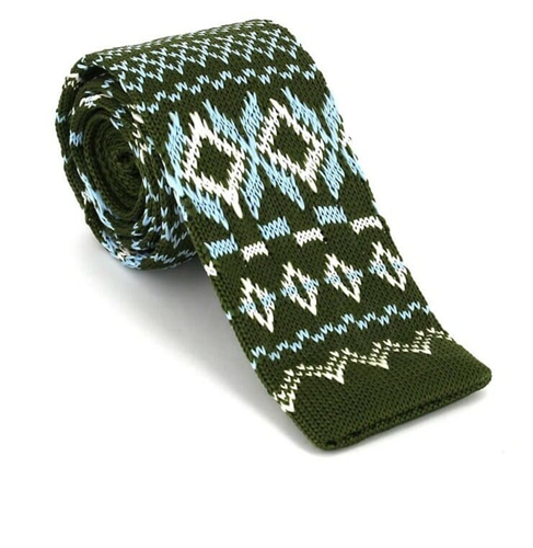 Gravata Ponto Verde Estampado Invernal