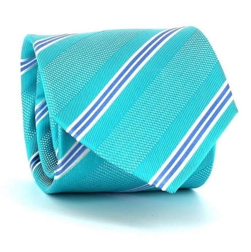 Gravata Riscas Azul Turquesa