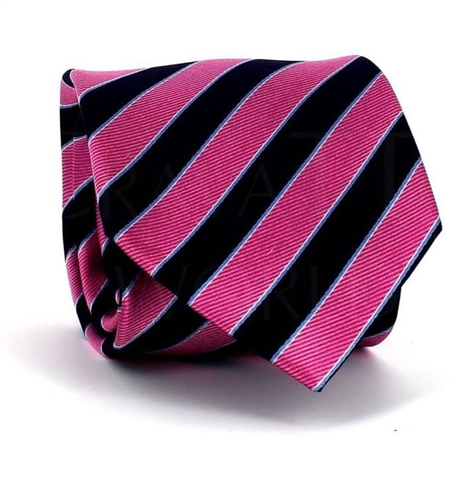 Gravata Riscas Rosa e Preta