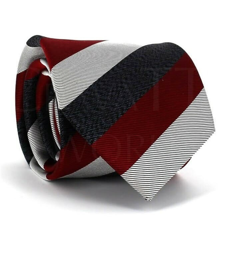 Gravata Riscas Tricolor Borgonha