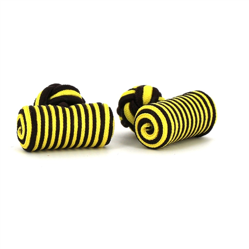 Botões de punho Barril Amarelo e Preto