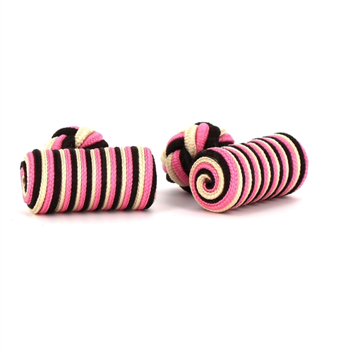 Botões de punho Barril Preto, Madrepérola e Rosa