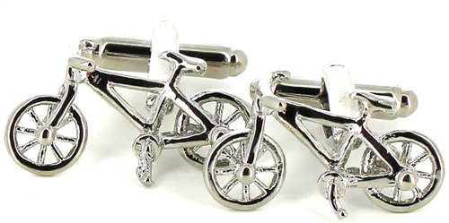 Botões de punho Bicicletas Prateadas
