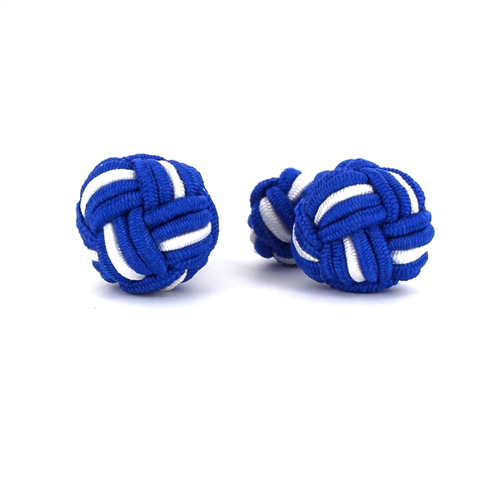 Botões de punho Bola Grande Azul Marinho e Branco