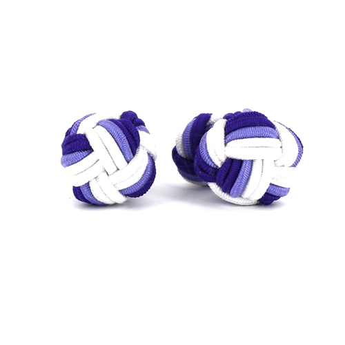 Botões de punho Bola Grande Branco, Roxo e Lilás