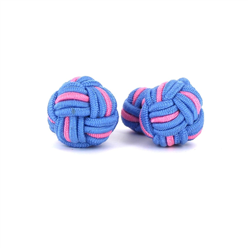 Botões de punho Bola Grande Celeste e Rosa