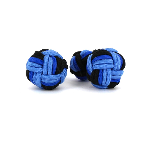Botões de punho Bola Grande Preto e Azul
