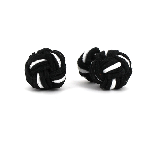 Botões de punho Bola Grande Preto e Branco