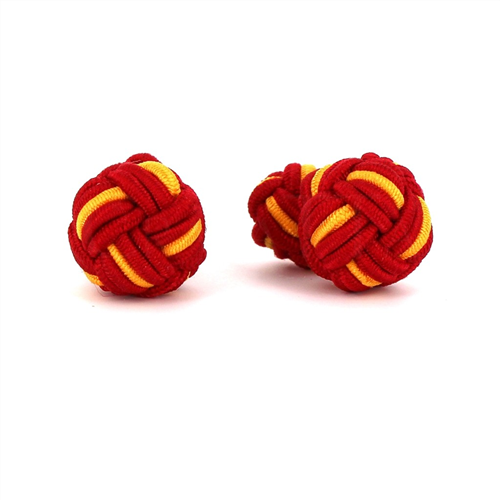 Botões de punho Bola Grande Vermelho e Amarelo