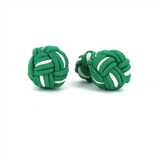 Botões de Punho Bola Grande Verde e Branco