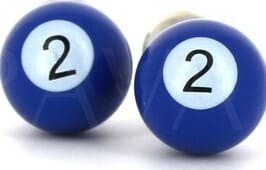 Botões de punho Bolas de Bilhar Azul 2