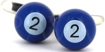 Botões de punho Bolas de Bilhar Azul 2