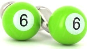 Botões de punho Bolas de Bilhar Verde 6