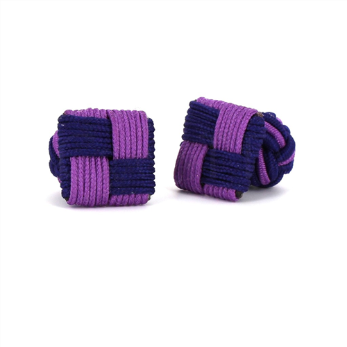 Botões de Punho Quadrados Magenta e Roxo