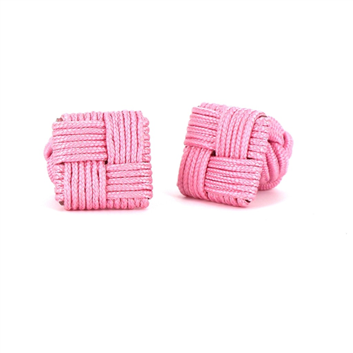 Botões de Punho Quadrados Rosa Claro