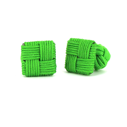 Botões de Punho Quadrados Verdes