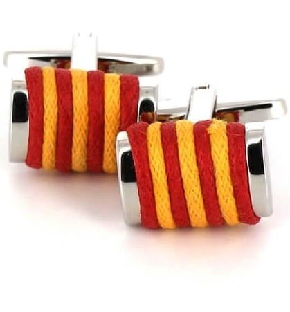 Botões de punho Cordas Vermelho e Amarelo