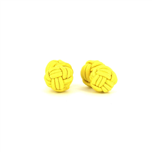 Botões de Punho Dupla Bola Amarelo