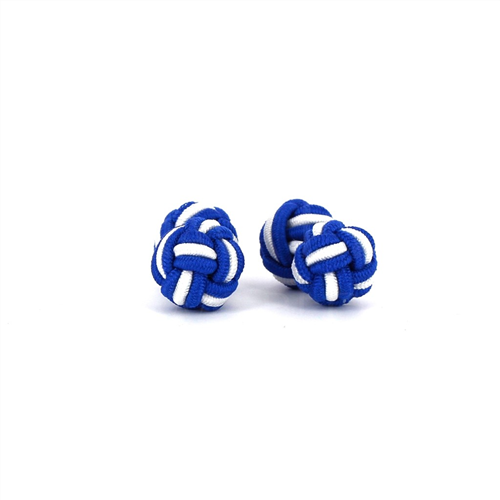 Botões de punho Dupla Bola Azul Marinho e Branco