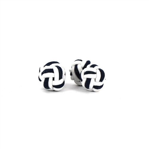 Botões de punho Dupla Bola Branco e Preto