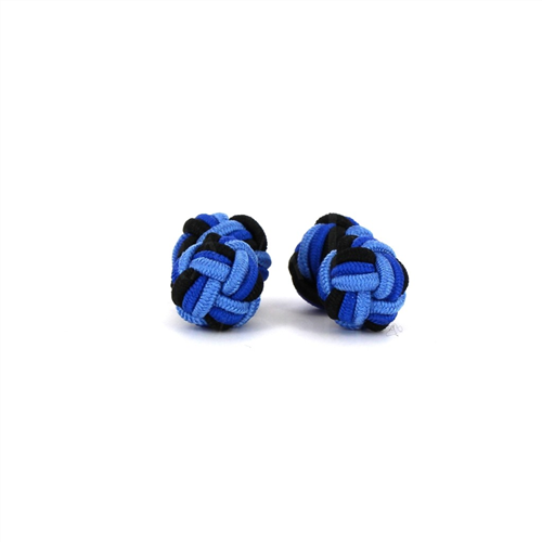 Botões de Punho Dupla Bola Celeste, Azul e Preto