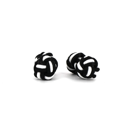 Botões de Punho Dupla Bola Preto e Branco