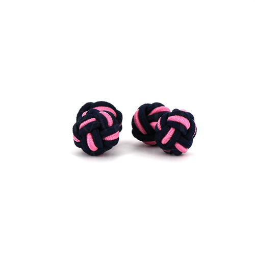 Botões de Punho Dupla Bola Preto e Rosa