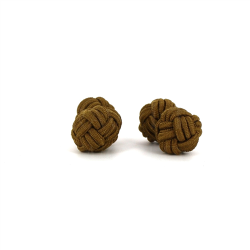 Botões de Punho Dupla Bola Ocre