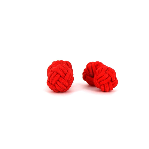 Botões de Punho Dupla Bola Vermelho Escarlate