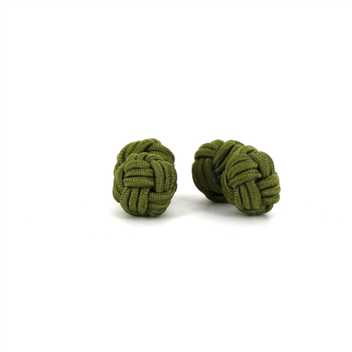 Botões de Punho Dupla Bola Verde Oliva