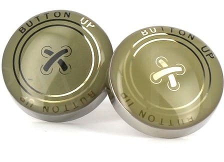 Botões de Punho Esmaltados Circulares Verde Oliva