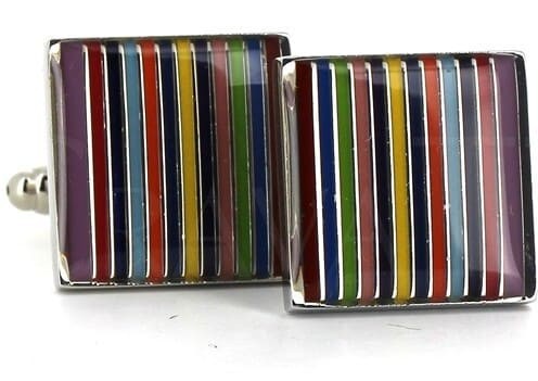 Botões de Punho Esmaltados Quadrados Multicolor II