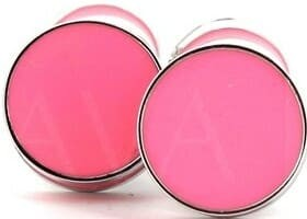 Botões de Punho Esmaltados Dupla Bola Rosa