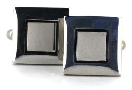Botões de Punho Esmaltados Duplo Quadrado