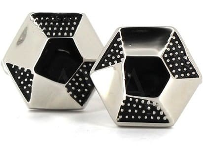Botões de Punho Esmaltados Hexagonais