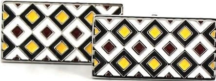 Botões de Punho Retangulares Esmaltados Multicolor II