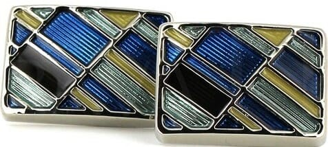 Botões de Punho Retangulares Esmaltados Multicolor IV