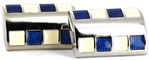 Botões de Punho Esmaltados Retangulares Tricolor II