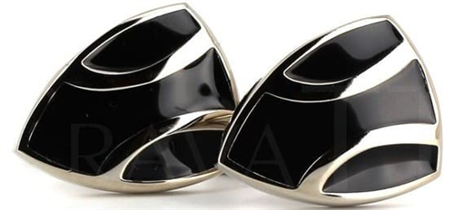 Botões de punho Triangulares Esmaltados Pretos