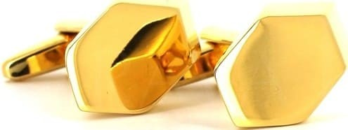 Botões de punho Hexagonal Dourado I
