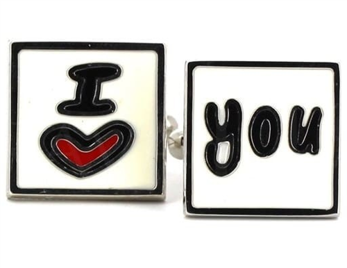 Botões de punho I Love You