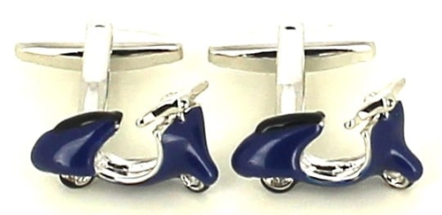 Botões de punho Moto Scooter Vespa Azul Marinho