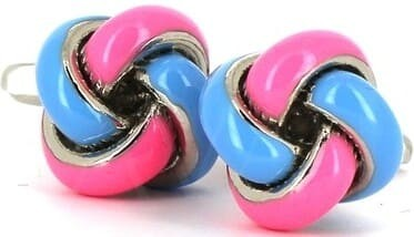 Botões de punho Nós Azul e Rosa