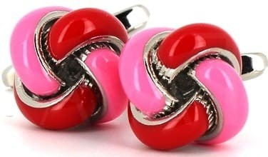 Botões de punho Laços Vermelho e Rosa